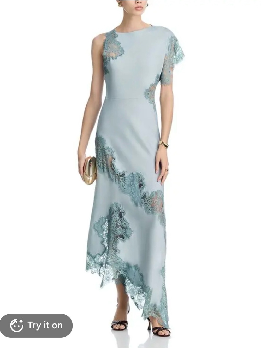 A.L.C. Alessia Lace Inset Asymmetrical Dress